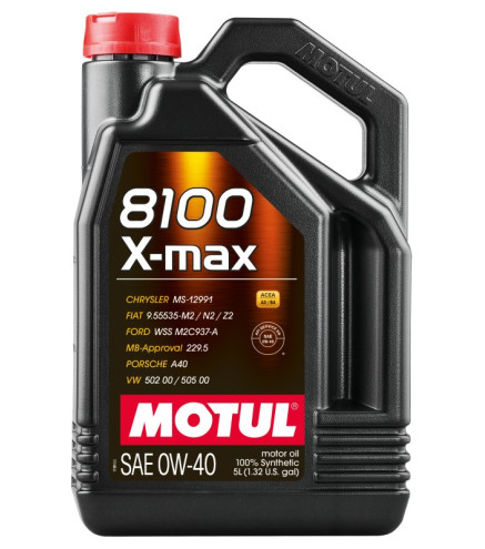 OLEJ MOTUL 0W40 5L 8100 X-MAX A3/B4 / SN / LL01 / 229.5 / 502.00 505.00 / A40 / WSS M2C 937A