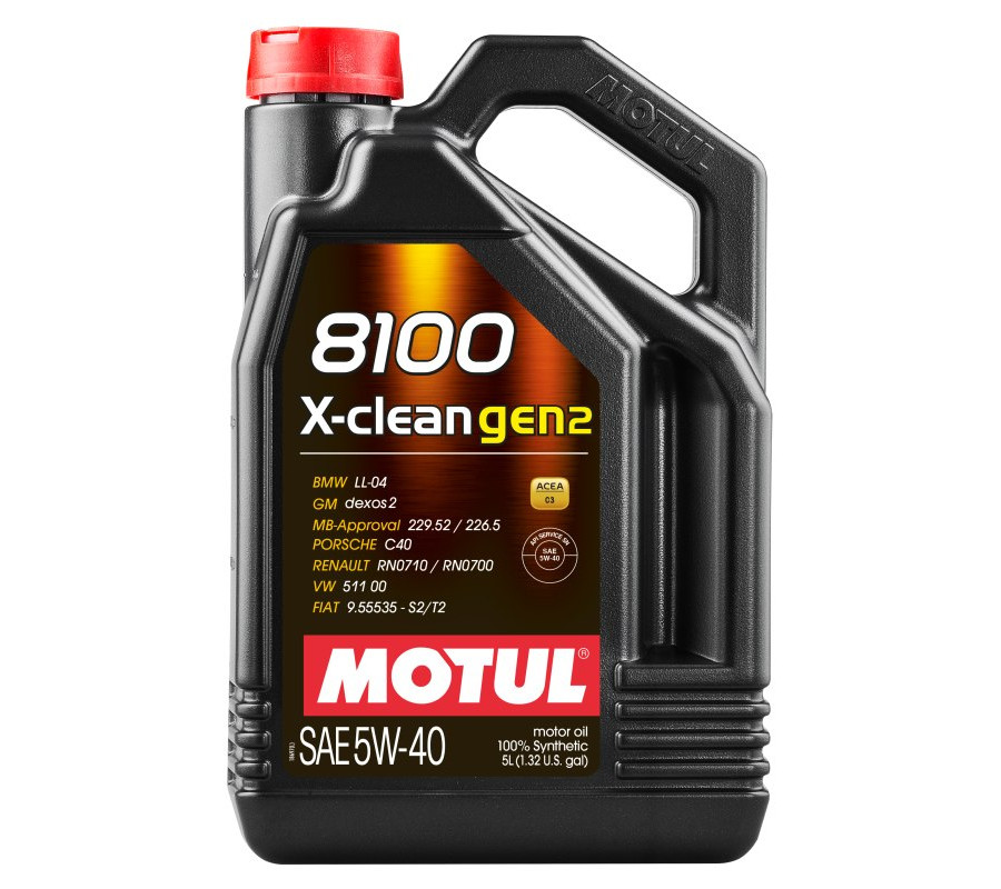 OLEJ MOTUL 5W40 5L 8100 X-CLEAN GEN2 C3 / 511.00 / 229.52 226.5 / LL04 / DEX2 / C40 / RN0710/700 / 9.55535-S2/T2