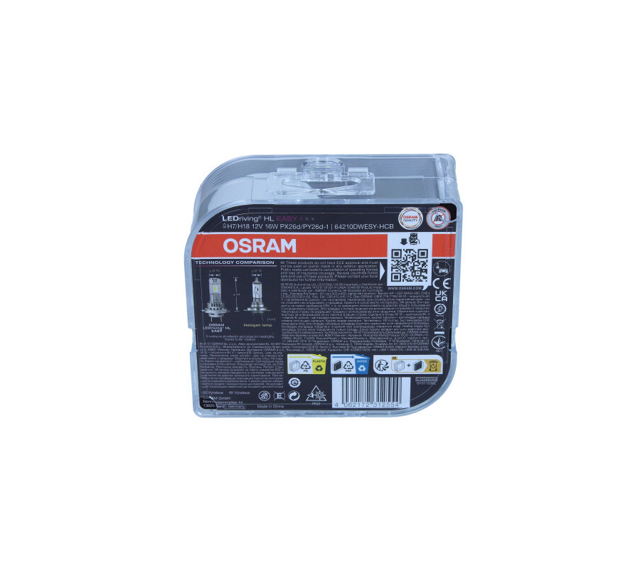 ŻARÓWKA LEDRIVING HL EASY H7 LED (BRAK ECE) 2 SZT