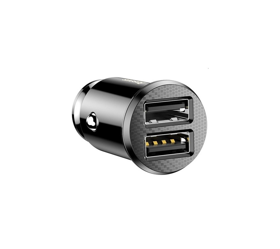ŁADOWARKA SAMOCHODOWA BASEUS GRAIN 2X USB 5V 3.1A (CZARNA)