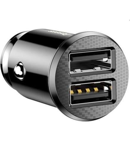 ŁADOWARKA SAMOCHODOWA BASEUS GRAIN 2X USB 5V 3.1A (CZARNA)