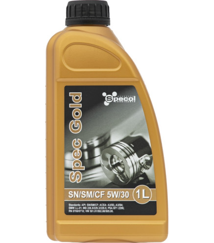 OLEJ SPECOL 5W30 1L SPEC GOLD SN/CF / A3/B4 / LL01 / 226.5 229.3 229.5 PSA B71 2296 / RN0710 / 501.01 502.00 505.00