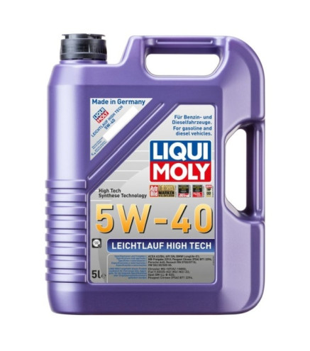 OLEJ LIQUI MOLY 5W40 5L LEICHTLAUF HIGH TECH A3/B4 / SN/CF / 502.00 505.00 / 229.5 / LL01 / A40 / RN0700 710