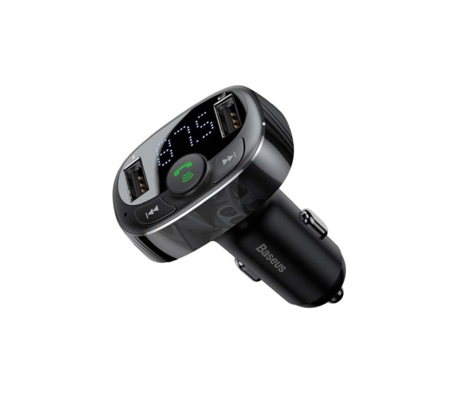 TRANSMITER FM BASEUS T TYPED BLUETOOTH 2XUSB MICROSD (CZARNY)