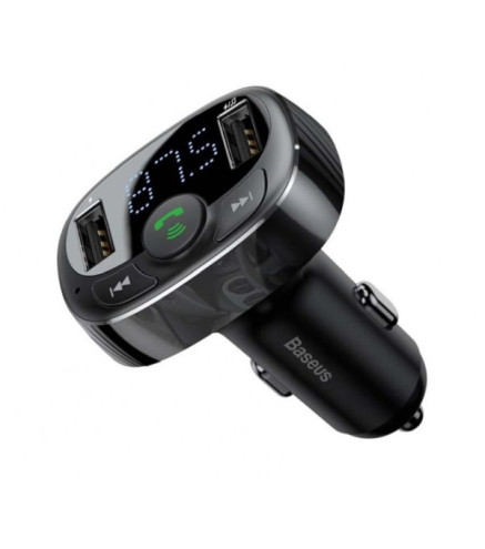 TRANSMITER FM BASEUS T TYPED BLUETOOTH 2XUSB MICROSD (CZARNY)