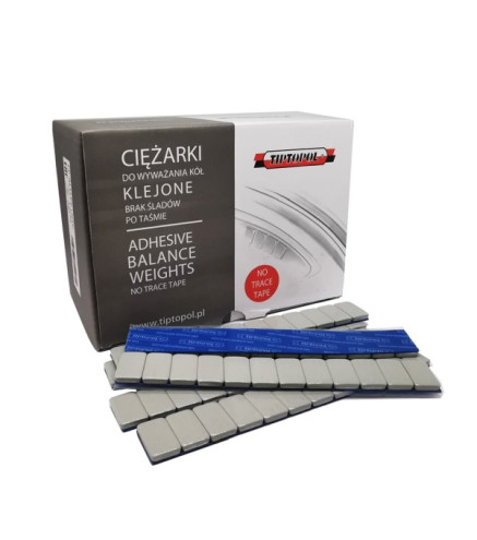 CIĘŻAREK KLEJONY MALOWANY Z TAŚMĄ NIE ZOSTAWIAJĄCĄ ŚLADÓW 12 X 5G (PAKOWANE PO 100 SZT/CENA ZA 1 SZT) SZARY
