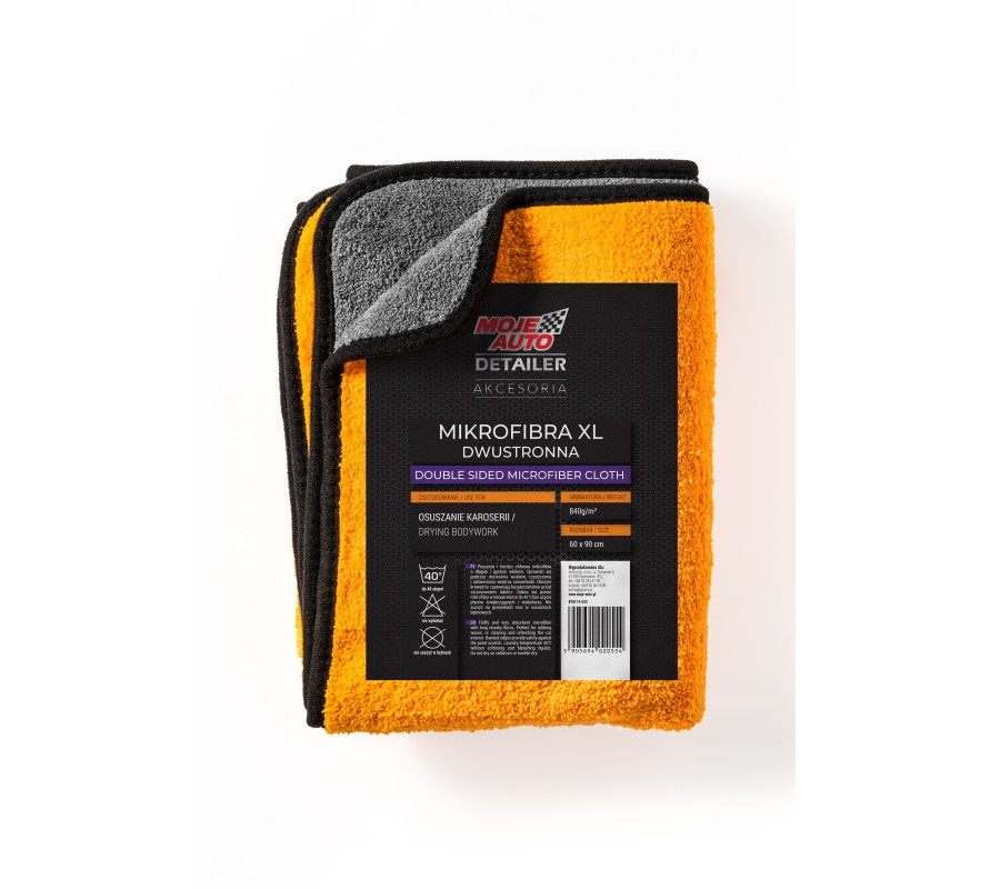 ŚCIERECZKA MIKROFIBRA DWUWARSTWOWA XL 60X90CM/ MOJE AUTO DETAILER
