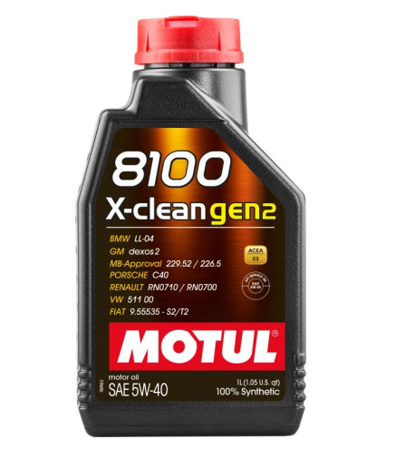 OLEJ MOTUL 5W40 1L 8100 X-CLEAN GEN2 C3 / 511.00 / 229.52 226.5 / LL04 / DEX2 / C40 / RN0710/700 / 9.55535-S2/T2
