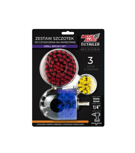 ZESTAW SZCZOTEK DO CZYSZCZENIA (3SZT.) / MOJE AUTO DETAILER