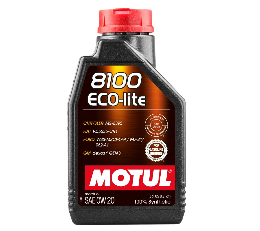 OLEJ MOTUL 0W20 1L 8100 ECO-LITE / SP / GM DEXOS1 GEN3 / MS-6395 / 9.55535-CR1 / WSS-M2C947-A 947-B1 962-A1