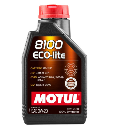 OLEJ MOTUL 0W20 1L 8100 ECO-LITE / SP / GM DEXOS1 GEN3 / MS-6395 / 9.55535-CR1 / WSS-M2C947-A 947-B1 962-A1