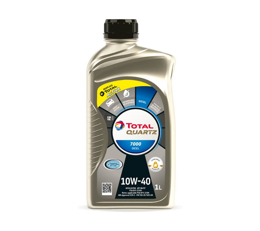 OLEJ TOTAL QUARTZ 10W40 1L DIESEL 7000 / A3/B4 / SN/CF / 229.1 / 501.01 505.00 / B71 2300 B71 2294/B