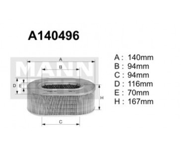 A140496 (AE311/1) Filtr powietrzaDENCKERMANN