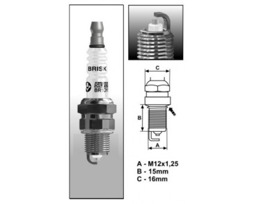 Gas 1BR12S (2136) Świeca zapłonowa BRISKSilver LPG/CNG - spark plug