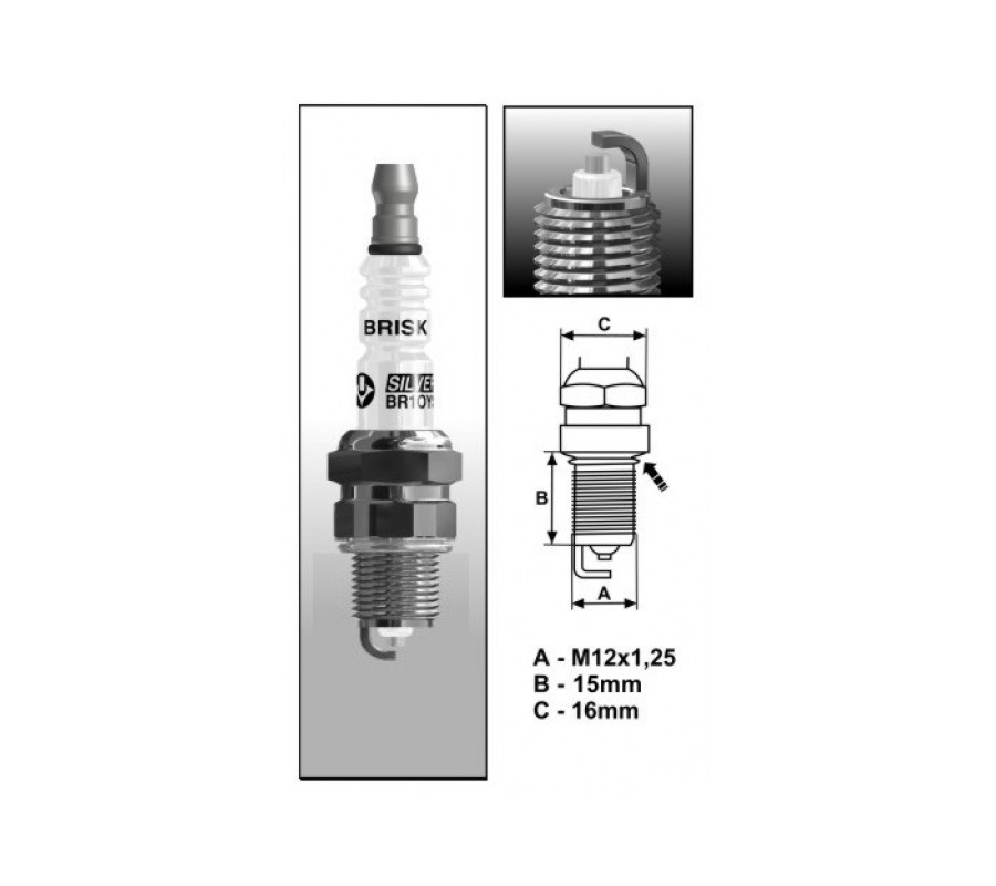 Gas 1BR12S (2136) Świeca zapłonowa BRISKSilver LPG/CNG - spark plug