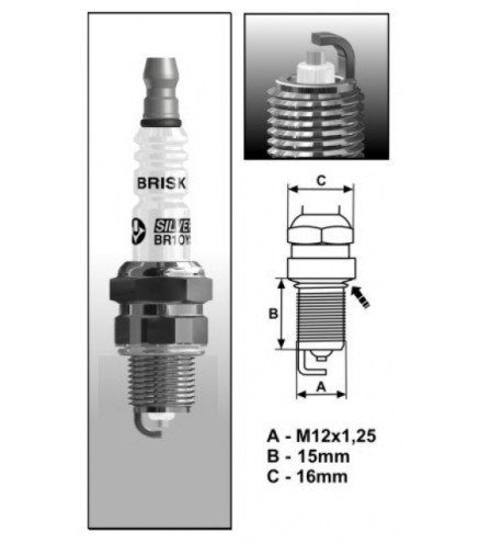 Gas 1BR12S (2136) Świeca zapłonowa BRISKSilver LPG/CNG - spark plug