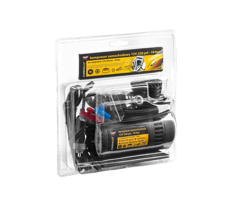 KOMPRESOR SAMOCHODOWY 12V 250 PSI - 18BAR / VIRAGE KOMPRESOR SAMOCHODOWY 12V 250 PSI - 18BAR / VIRAGE