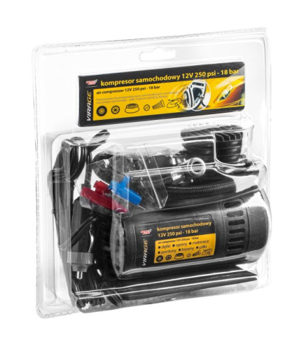 KOMPRESOR SAMOCHODOWY 12V 250 PSI - 18BAR / VIRAGE