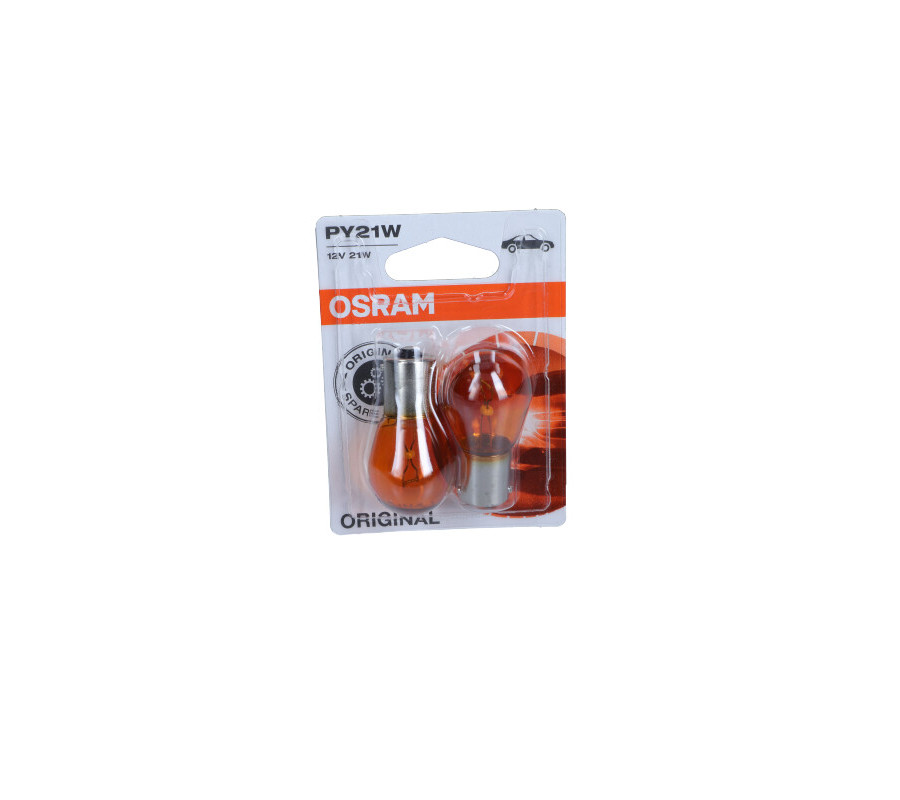 ŻARÓWKA PY21W 12V/21W BAU15S (POMARAŃCZOWA) ORIGINAL 12V BLISTER 2SZT