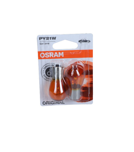 ŻARÓWKA PY21W 12V/21W BAU15S (POMARAŃCZOWA) ORIGINAL 12V BLISTER 2SZT