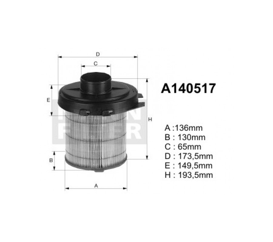 A140517 (AK246) Filtr powietrzaDENCKERMANN