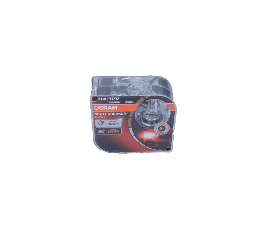 ŻARÓWKA H4 12V/60/55W P43T +100% NIGHT BREAKER SILVER DUO BOX