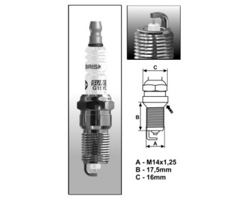 GR15YS (1575) Świeca zapłonowa BRISKSilver LPG/CNG - spark plug