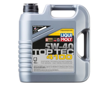 OLEJ LIQUI MOLY 5W40 4L TOP TEC 4100 / DPF/FAP / 502.00 505.00 505.01 / 229.31 / LL-04 / WSS-M2C 917-A