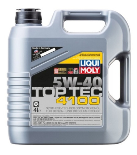 OLEJ LIQUI MOLY 5W40 4L TOP TEC 4100 / DPF/FAP / 502.00 505.00 505.01 / 229.31 / LL-04 / WSS-M2C 917-A