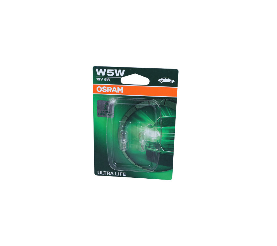 ŻARÓWKA W5W 12V/5W W2,1X9,5D (CAŁOSZKLANA) ULTRA LIFE BLISTER 2SZT
