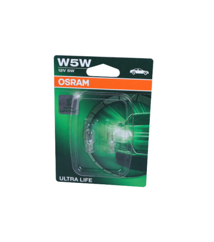 ŻARÓWKA W5W 12V/5W W2,1X9,5D (CAŁOSZKLANA) ULTRA LIFE BLISTER 2SZT