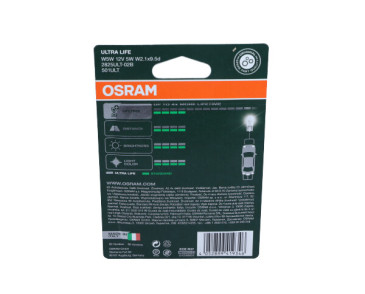 ŻARÓWKA W5W 12V/5W W2,1X9,5D (CAŁOSZKLANA) ULTRA LIFE BLISTER 2SZT