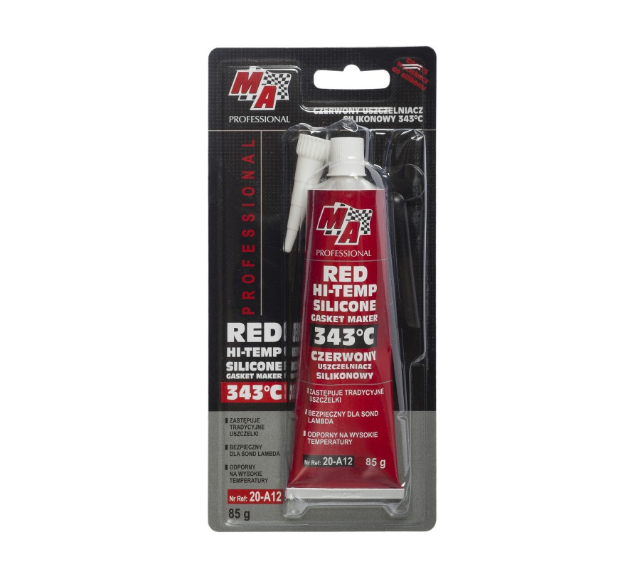 USZCZELNIACZ SILIKONOWY 85G CZERWONY DO 343°C / MA PROFESSIONAL