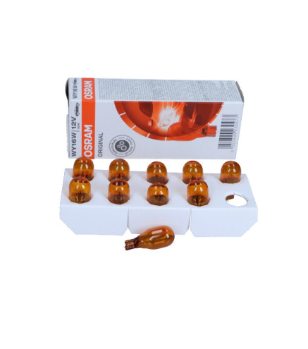 ŻARÓWKA WY16W 12V/16W W2,1X9,5D POMARAŃCZOWA ORIGINAL 12V 10SZT.