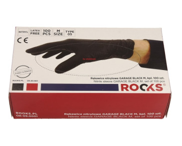 RĘKAWICE NITRYLOWE GARAGE BLACK M, KPL 100 SZT