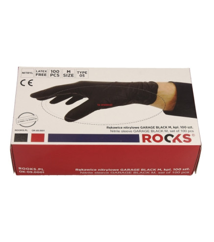 RĘKAWICE NITRYLOWE GARAGE BLACK M, KPL 100 SZT