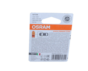ŻARÓWKA WY5W 12V/5W W2,1X9,5D (CAŁOSZKLANA) ORIGINAL 12V BLISTER 2SZT