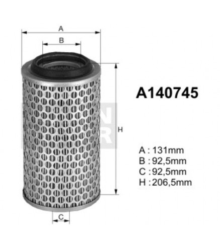 A140745 (AR257/3) Filtr powietrzaDENCKERMANN