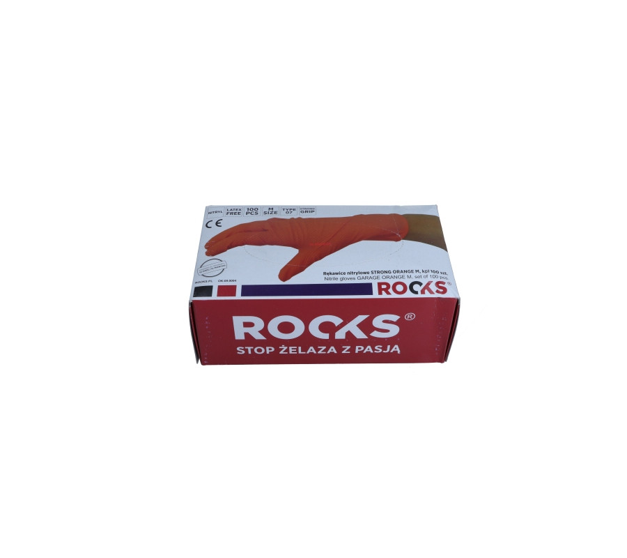 RĘKAWICE NITRYLOWE STRONG ORANGE M, KPL 50 SZT