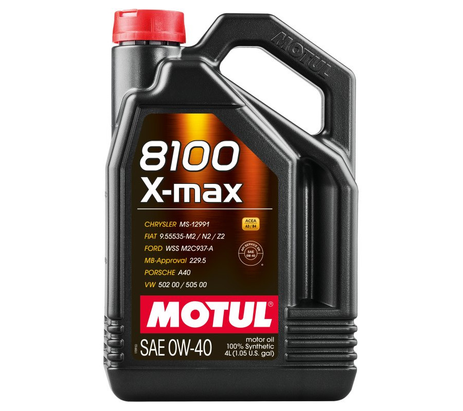 OLEJ MOTUL 0W40 4L 8100 X-MAX A3/B4 / SN / LL01 / 229.5 / 502.00 505.00 / BMW / MB / A40 / WSS M2C 937A