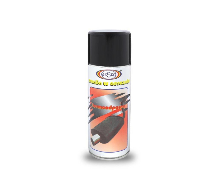LAKIER WYSOKOTEMPERATUROWY CZARNY MAT 400ML - DO 400°C / WESCO 02312