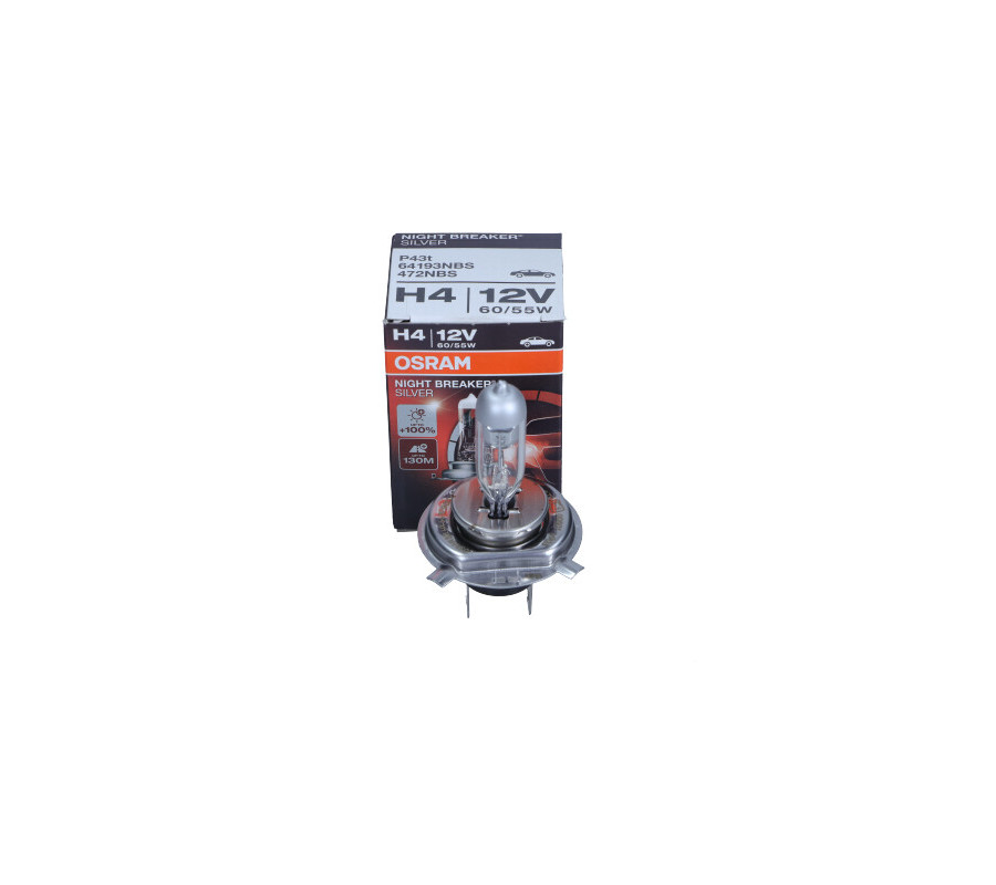 ŻARÓWKA H4 12V/60/55W P43T +100% NIGHT BREAKER SILVER
