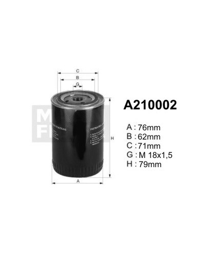 A210002 (OP570) filtr olejuDENCKERMANN