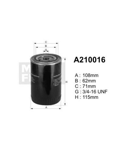 A210016 (OP569) filtr olejuDENCKERMANN