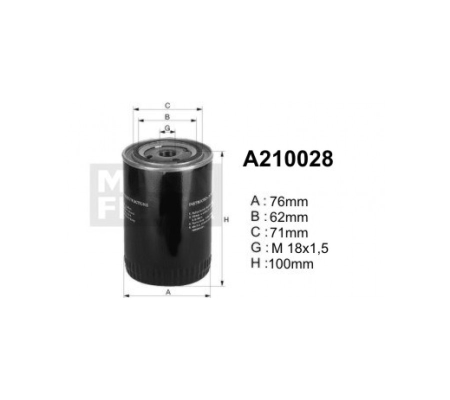 A210028 (OP541)  filtr oleju