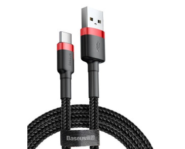 KABEL DO ŁADOWAREK USB DO USB-C BASEUS CAFULE 2A 2M (CZERWONO-CZARNY)