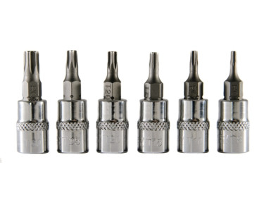 ZESTAW KLUCZY TRZPIENIOWYCH 1/4 TORX T8-T30, 6 CZ.