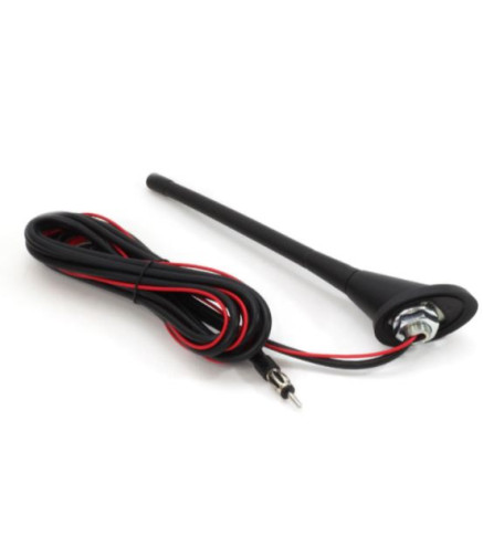 ANTENA SAMOCHODOWA Z WZMACNIACZEM DŁ. 18CM, DŁ. KABLA 3M