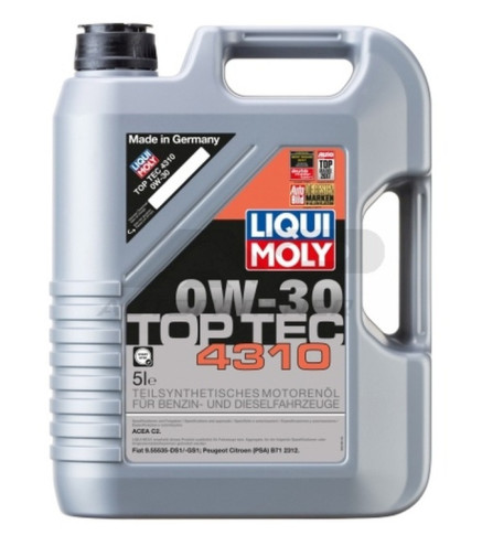 OLEJ LIQUI MOLY 0W30 5L TOP TEC 4310 C2 / 9.55535-DS1 9.55535-GS1 / B71 2312