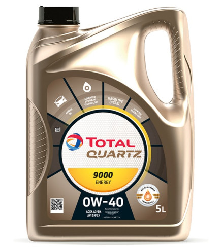 OLEJ TOTAL QUARTZ 0W40 5L QUARTZ 9000 ENERGY A3/B4 / SN/CF / 502.00 505.00 / 229.5 / WSS M2C 927-A / A40